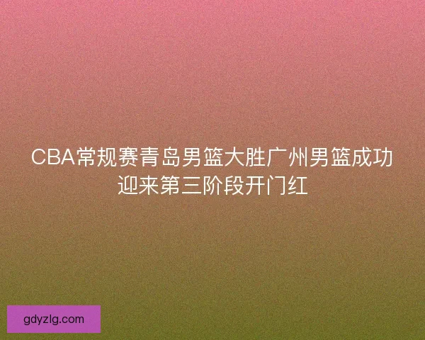 CBA常规赛青岛男篮大胜广州男篮成功迎来第三阶段开门红 CBA常规赛青岛男篮大胜广州男篮成功迎来第三阶段开门红